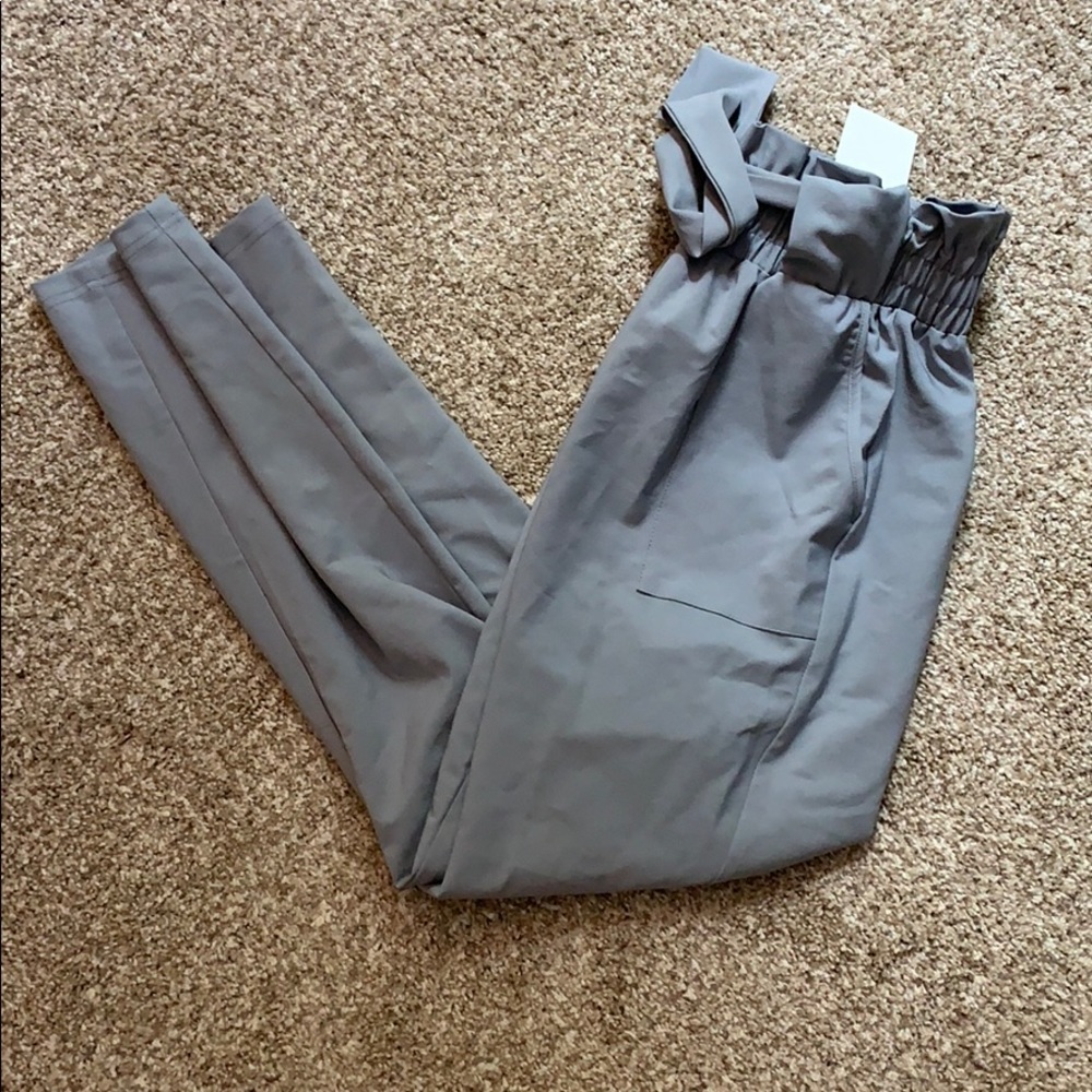 Grace Karin Gray Paperbag Pants